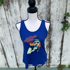 Blue graphic tank size small